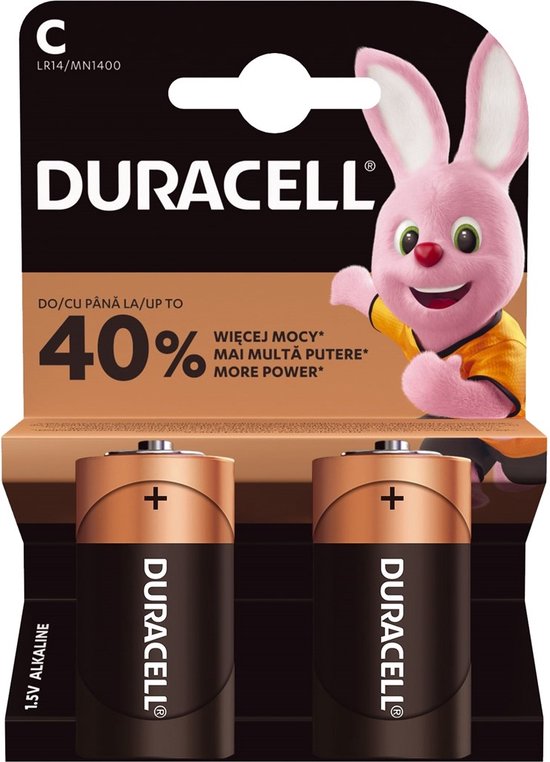 Duracell 2 LR14 C Einweg-Alkalibatterie