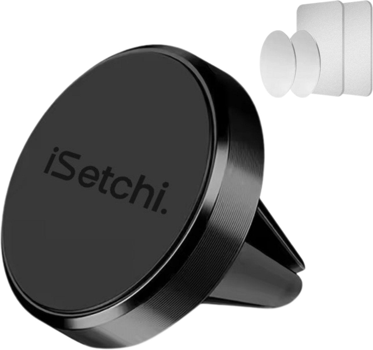 iSetchi Telefonhalterung Auto - Magnetisch & Universal - Für Lüftungsgitter - Metall - Schwarz