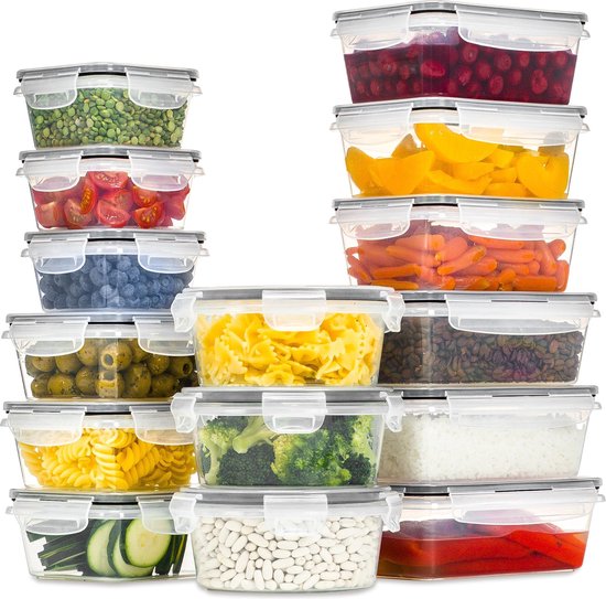 Stosh Freshness Trays - Meal Prep Trays - Gefrierschalen - Lebensmittelbehälter - 16 Stück - Kunststoff - BPA frei