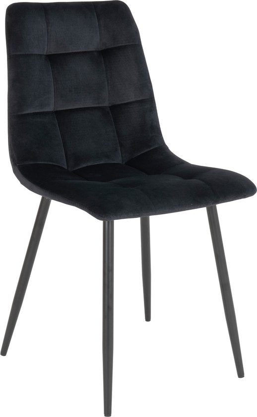 House Nordic Middelfart Esszimmerstuhl Samt Schwarz - 2er Set