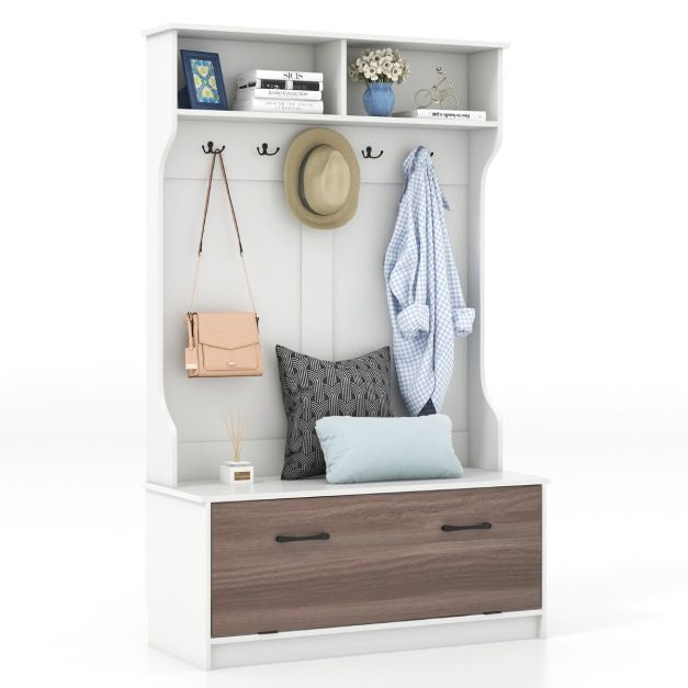 Coast Garderobe mit Bank - Modern - Max. 90 kg - 100 x 40 x 160 cm - Weiß