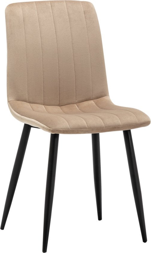 Furnihaus Esszimmerstühle 2er Set Fuchs - Nerz - Metallbein - Samt
