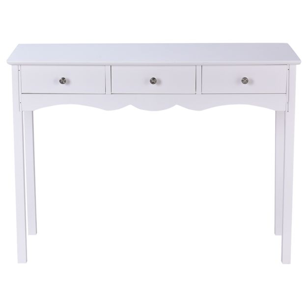 Küstenschreibtisch - 3 Schubladen - MDF - Max. 50kg - 100 x 32 x 75cm - Weiß