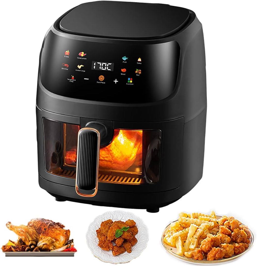 Airfryer XXL - Heißluftfritteuse - 6L - 240W - 280 x 26 x 32 cm - Schwarz