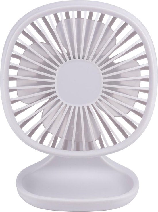 Lifetime Air Mini USB Fan - Tischventilator - Inkl. USB-Kabel - 3 Geschwindigkeiten - Kompakt und tragbar - Kunststoff - Weiß