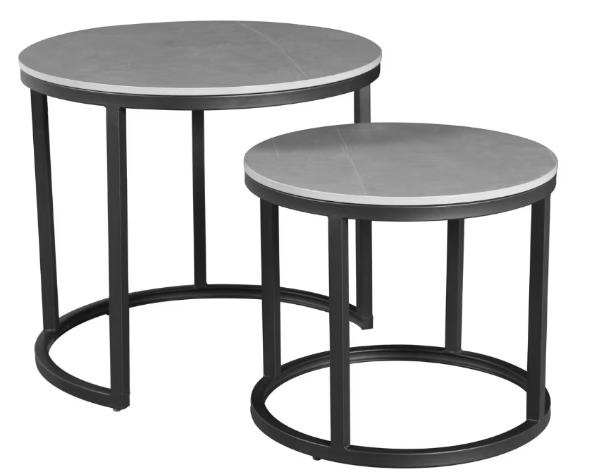 Vince Design Beistelltischset Andy 2-teilig - grau