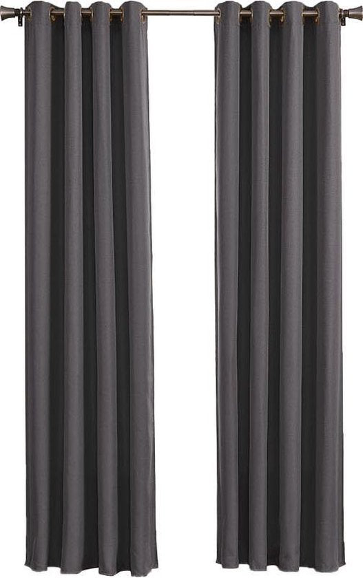 Larson Premium - Premium-Vorhang - Luxury Home Edition - Mit Ringen - 3m x 2.7m - Dunkelgrau