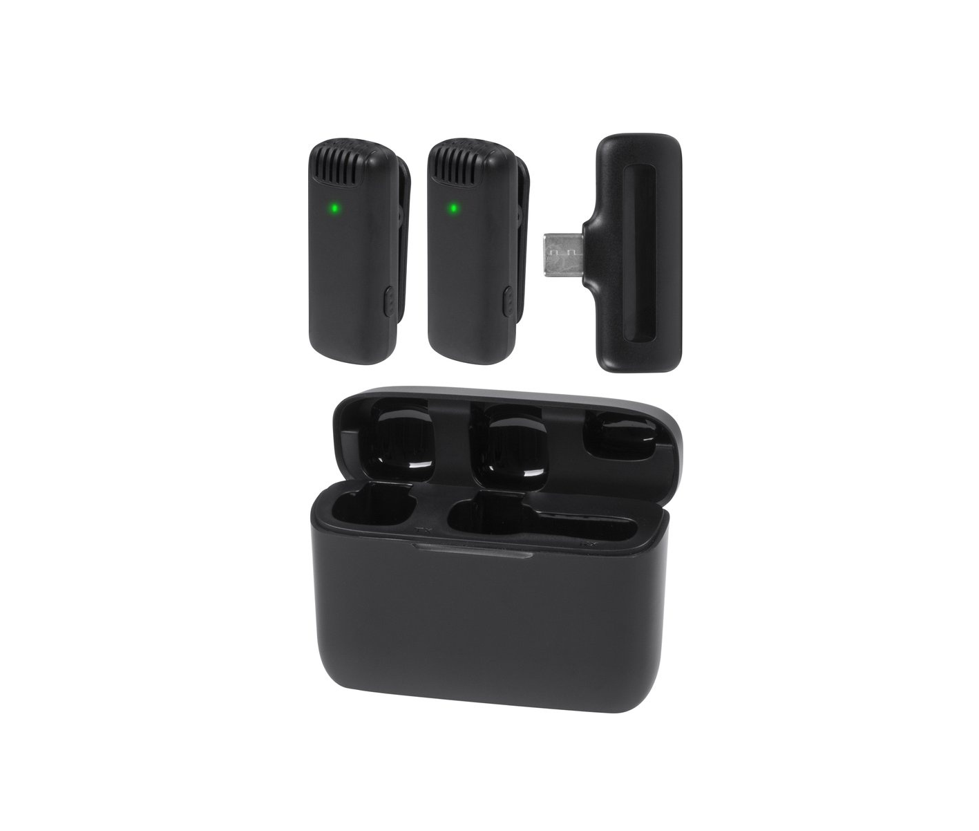 Nuvance - Drahtloses Mikrofon - 2 Stück mit Ladekoffer - Tie Pin Mikrofon - Usb C - Lavelier Mikrofon - Plug & Play