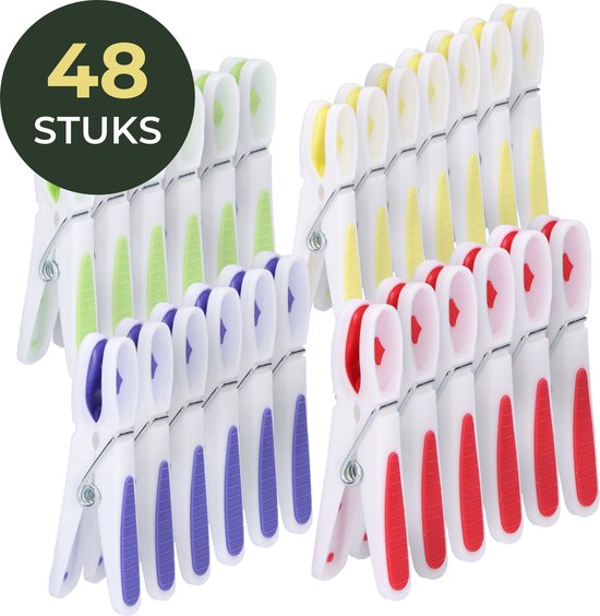 Gandria Wäscheklammern 48 Stück - Kunststoff-Wäscheklammern - Satz von 48 Kunststoff-Wäscheklammern - Wäscheständer Wäscheklammern 10 Kg - 4 Farben