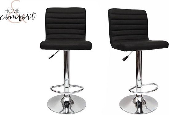 Set aus 2 Barhockern - schwarz - Barhocker - Barstuhl - Kunstleder