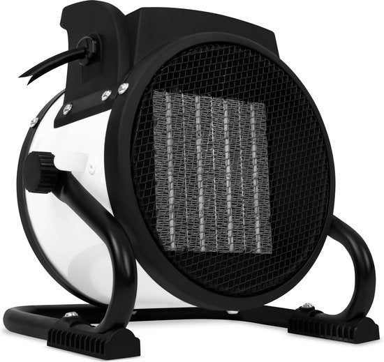 VONROC Elektroheizgerät - Strahlheizgerät - Heizlüfter - Keramik - 3 Stufen: 1000W/2000W/Ventilator - für Räume bis zu 20m2 - weiß