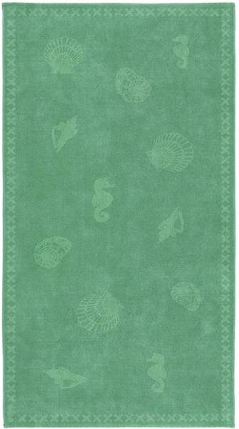 Seepferdchen Strandtuch Muscheln - 100x200 cm - Jadegrün