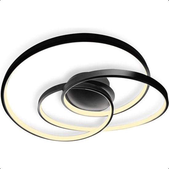 Goliving Spiral Deckenleuchte - Deckenleuchte - Wohnzimmer - Schlafzimmer - LED Ringe - 35w - Ã˜ 63 cm - Schwarz