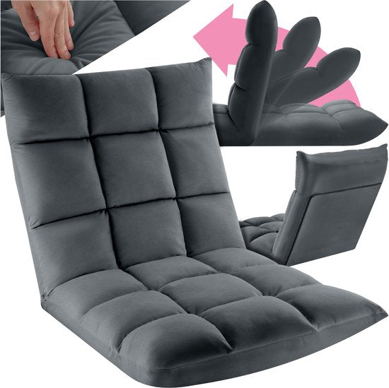 tectake® Relaxsessel - Relaxsessel - XXL-Bodensessel - Klappbar mit Liegefunktion - Bodensessel mit verstellbarer Rückenlehne - Verwendbar als Sessel
