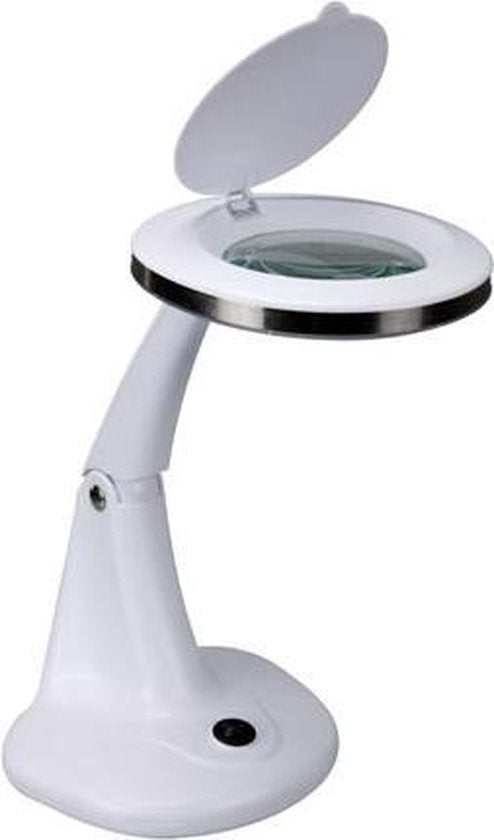 Led-Schreibtischlampe mit Lupe 3 +12 Dioptrien - 5W - 48 Leds - Weiß