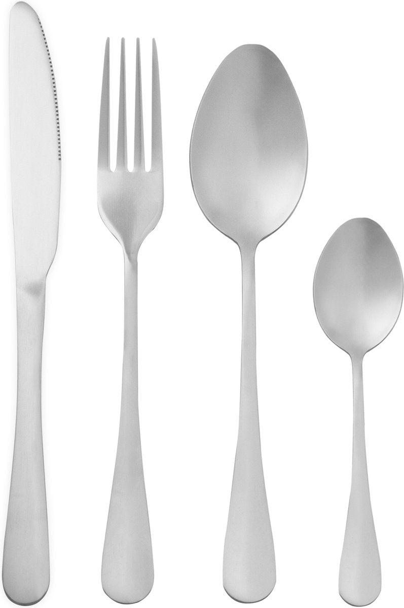 DymundÂ® Besteck-Set - 6 Personen Besteck - (24 Teile) - Glänzende Besteck-Sets - Inkl. Besteckkasten - Edelstahl - Silber