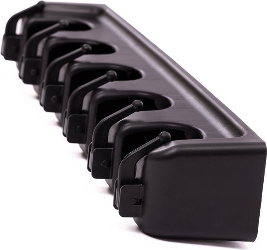 CLEANLY® Besenhalter mit Edelstahlteilen - Aufhängesystem für Besen und Gartengeräte - Werkzeughalter mit Aufhängehaken - 5 Halter und 6 Haken