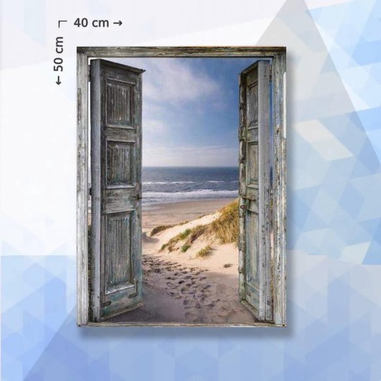 Diamond Painting Package Alte Tür zum Strand - quadratische Kieselsteine - 40 x 50 cm