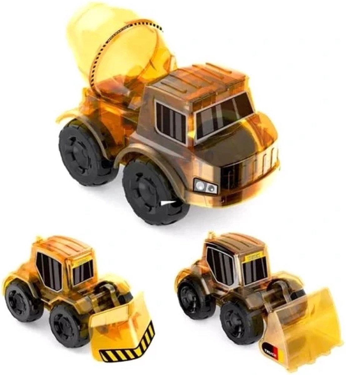 Playos Technisches Spielzeug - 3 Baufahrzeuge - 14 x 12