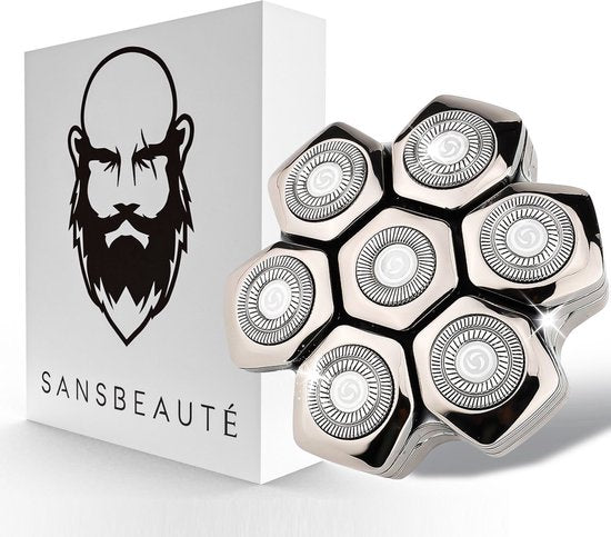 Sansbeauté® Scherkopf - Magnetischer Scherkopf - Auswechselbar - 7 Klingen - JK-1360 - Geeignet für Sansbeauté® SkullSharp PRO MAGNETIC