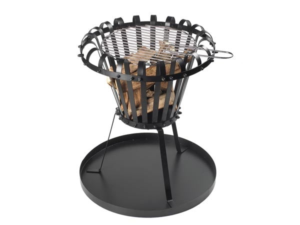 Feuerkorb mit Aschenbecher - Metall - Ã˜ 55 - 50x50x55cm
