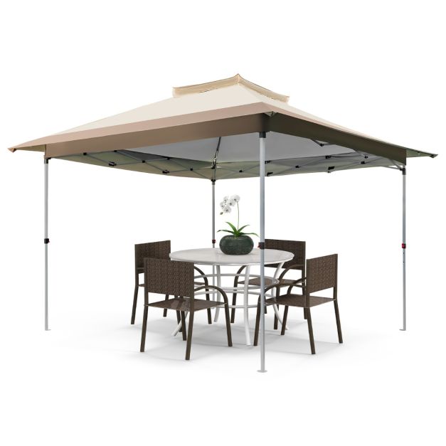Küsten-Laube - faltbar & reißfest - 360 x 360 x 280cm - Khaki – Bild 2