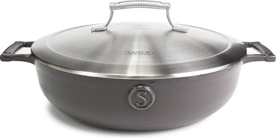 Saveur Voyage Kasserolle - Ø30 cm - Gusseisen - PFAS-frei - Induktion - Grau