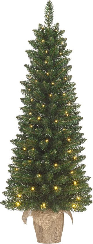 Black Box Trees Gerlos Schmaler Künstlicher Weihnachtsbaum aus Jute - H90 x Ø41 cm - Grün