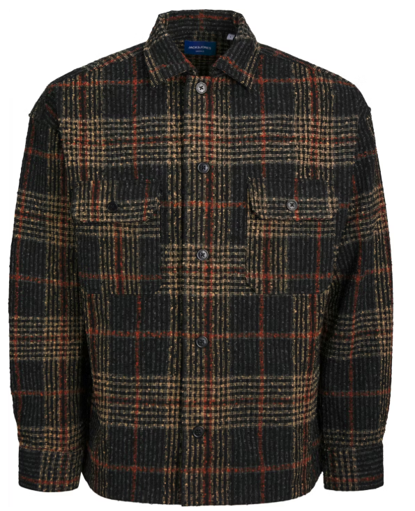 Jack & Jones JORROXBURY Überhemd Bouclé - Schwarz - Größe XL