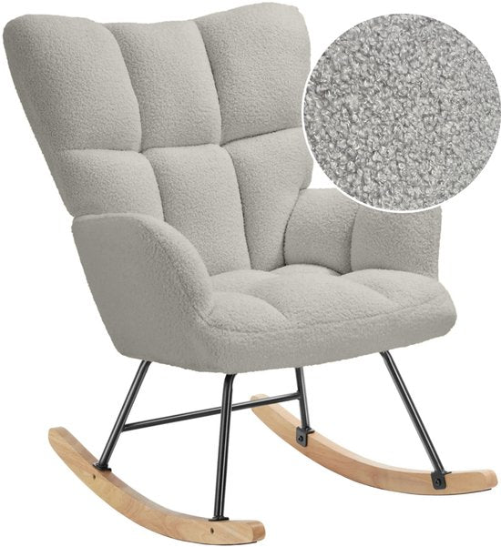 SITTT Schaukelstuhl - Entspannungssessel für das Babyzimmer - Sessel - Fütterungsstuhl - Hellgrau