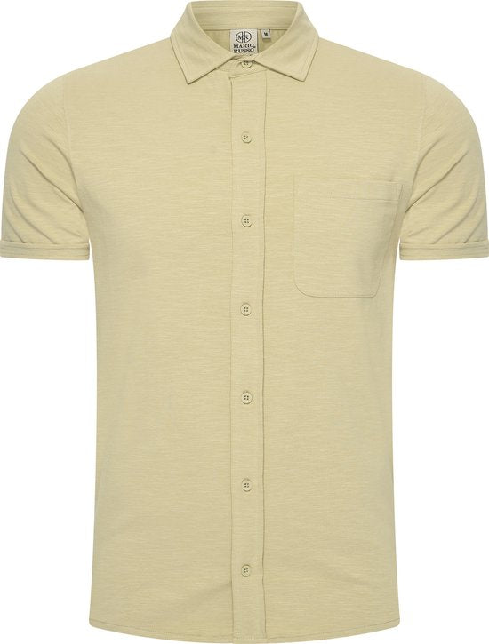 Mario Russo Kurzarmhemd - Hemd Männer - Polohemd Männer - t shirt men - 3XL - Helles Olivgrün