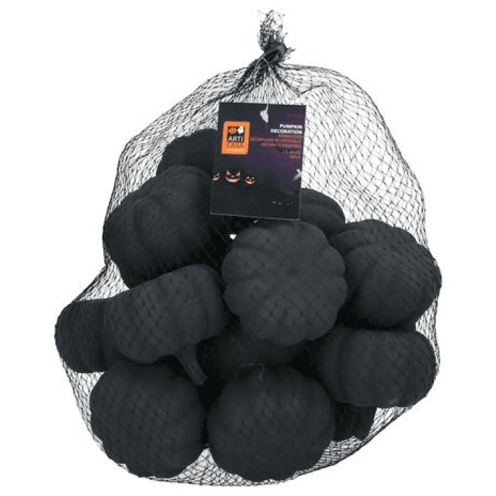 Halloween Dekoration schwarze Kürbisse 8cm (16 Stück/Packung)