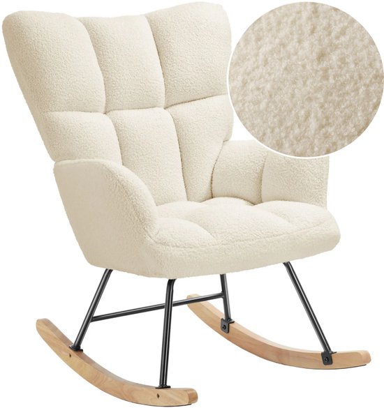 SITTT Schaukelstuhl - Entspannungssessel für das Babyzimmer - Sessel - Fütterungsstuhl - Cremeweiß - Beige