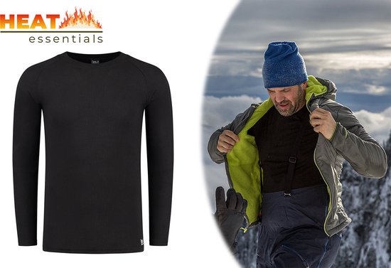 Thermal Underwear Men - Thermo Shirt Men - Schwarz - M - Thermal Clothing Men - Thermo Shirt Men Long Sleeve