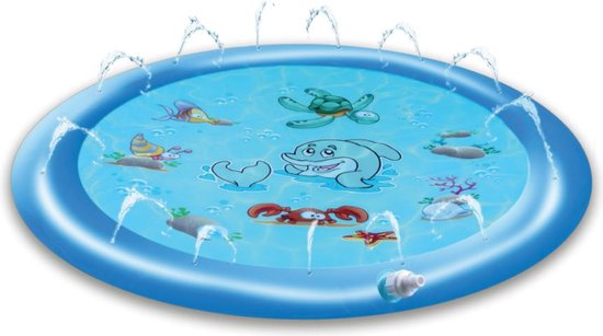 Creative Kids Wasser Spielmatte 170CM - Wassermatte mit Sprühsystem - Unterwasserdruck - Ab 3 Jahren - Kunststoff - Blau
