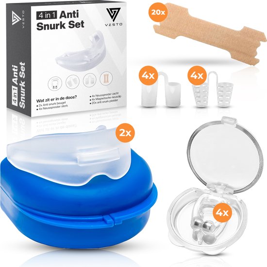 Vesto® - Anti-Schnarch Set - Nasenpflaster - Schnarch-Spange - Transparent