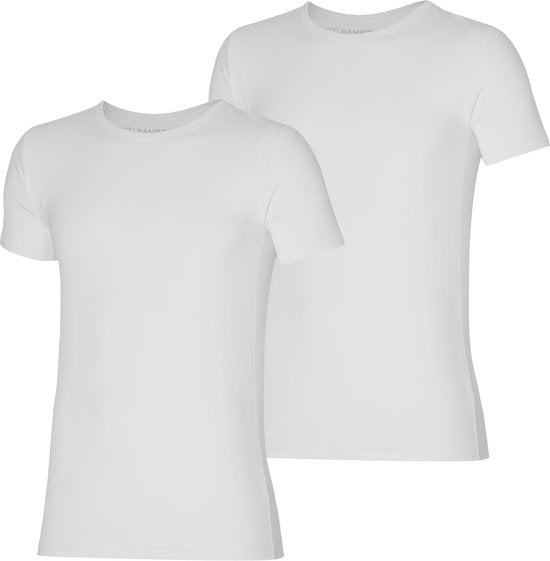 Apollo Herren-T-Shirt Bambus - Rundhalsausschnitt - 2er-Pack - Weiß - XXL