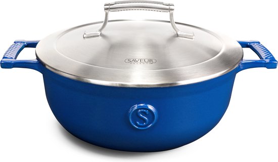 Saveur Voyage Kasserolle - Ø25 cm - Gusseisen - PFAS-frei - Induktion - Classic Blue