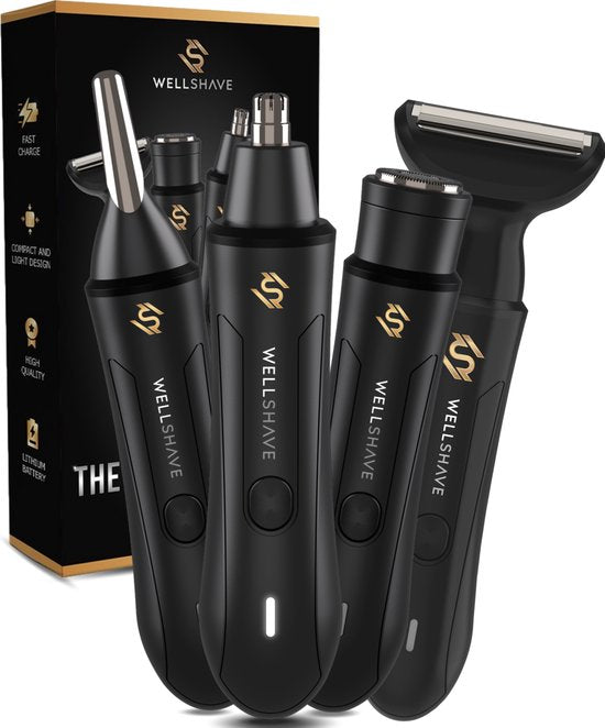 Wellshave 4 in 1 Nasentrimmer Ultimate - Alles in einem Augenbrauen- und Ohrhaartrimmer - Nasenhaartrimmer für Männer - Augenbrauentrimmer