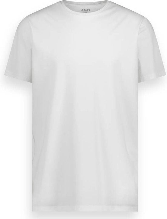 LEBASQ - Miles' T-Shirt für Männer - 3er Pack - mit Rundhalsausschnitt - Extra lang - als Unterhemd geeignet - Weiß - L - Baumwolle