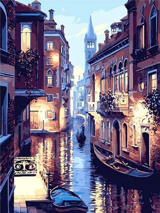 Malen nach Zahlen Erwachsene - Venedig - Italien - Gondel - Malen nach Zahlen - 40x50cm