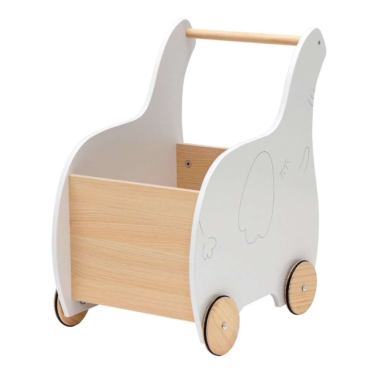 COAST Einkaufswagen aus Holz für Kinder von 1-3 Jahren - Weiß - 32 x 48 x 56 cm – Bild 2