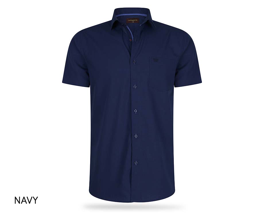 Cappuccino Kurzarmhemd Navy Größe XL