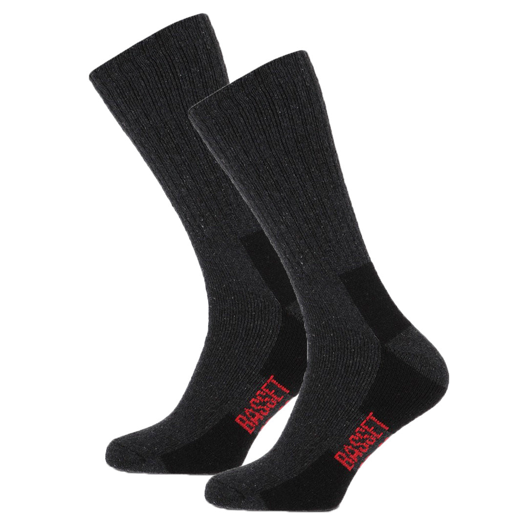 Basset Wool Thermo Work Socken 2er-Pack - Anthrazit - Größe: 47-50