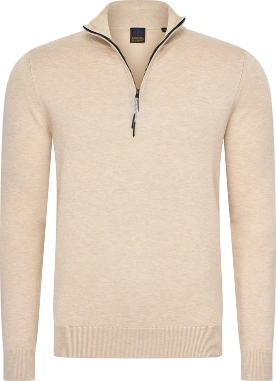 Mario Russo Half Zip Pullover - Pullover Männer - Rollkragenpullover Männer - 3XL - Beige