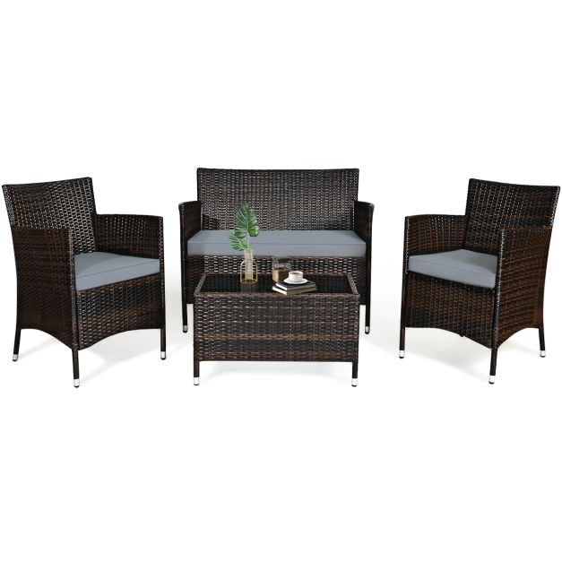 Coast Furniture Set - Couchtisch & Stühle - 70 x 40 x 40 cm - Braun
