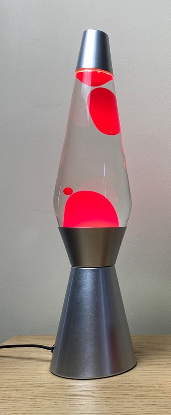 I-total - Lavalampe Rakete - silber/ rosa - rosa Wachs - 40 X 10