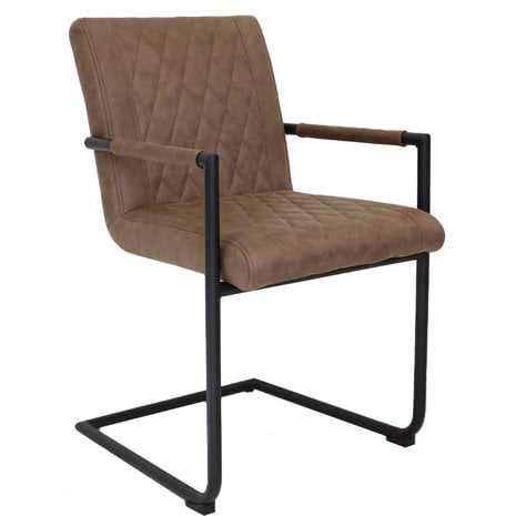 Vince Design Esszimmerstuhl - Inkl. Armlehne - max. 140 kg - 63 x 52 x 88 cm - Taupe
