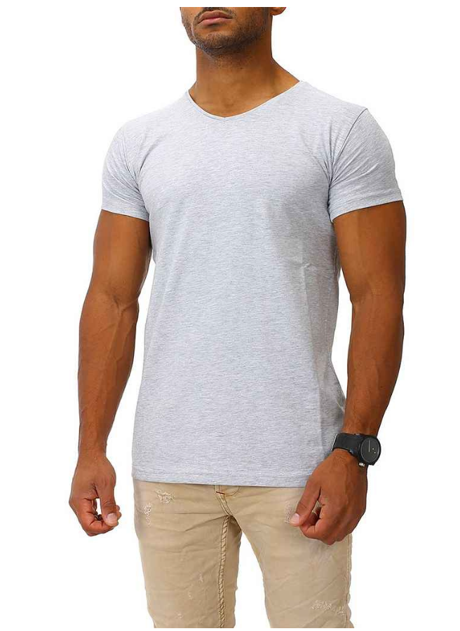 T-Shirt HIGH V-Ausschnitt Grau