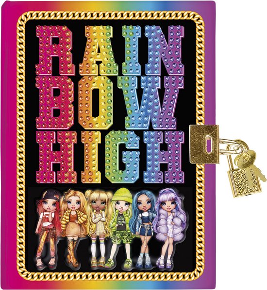 Totum Rainbow High MGA Tagebuch mit Schloss dekorieren- geheimes Tagebuch geheimes Tagebuch kreatives Spielzeug Freunde Buch Basteln